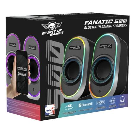 Spirit of Gamer Altavoz 2.0 FANATIC 500 RGB Black