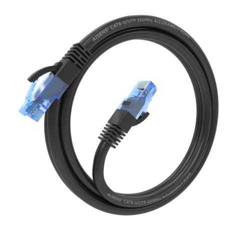 Aisens Cable RJ45 Cat.6 UTP AWG26 CCA Negro 1.0M