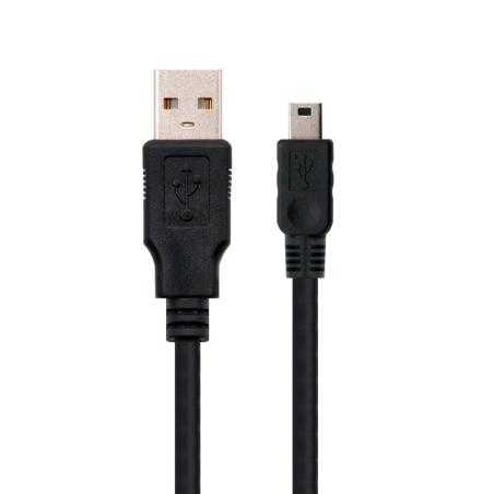 Nanocable Cable USB 2.0, A/M-Mini B/M, negro, 0.5m