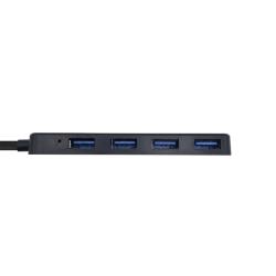 Aisens Hub USB 3.0 tipo A/M-4xtipo A/H negro 30cm