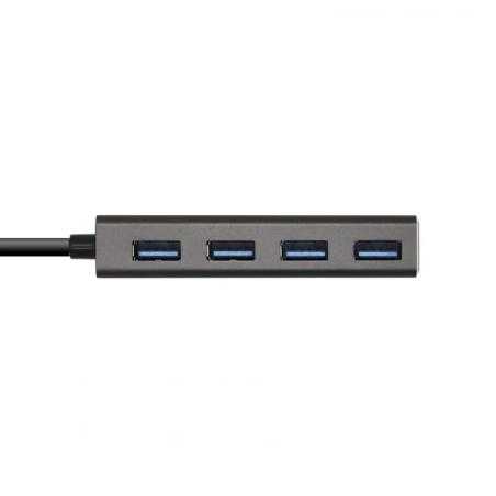 Aisens Hub USB 3.1 USB-C/M-4xTipo A/H gris, 15cm