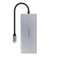Nanocable Hub 12en1 USB-A/C+HDMI+DP+RJ45+TF+SD+AU