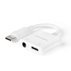 Nanocable Adaptador USB-C a Jack+USB-C/H PD 60W