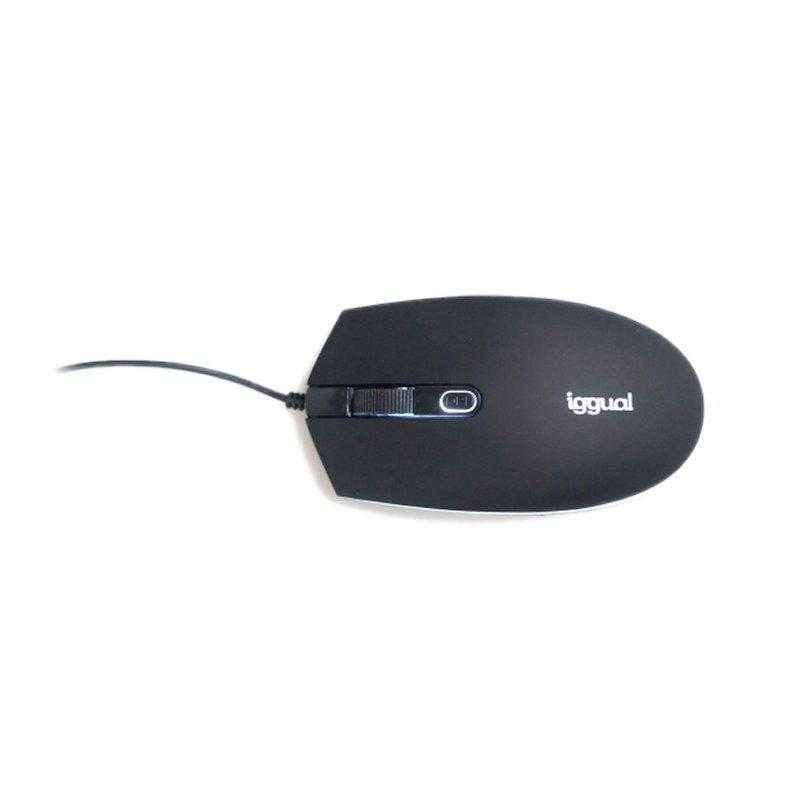 iggual Ratón óptico COM-LED-1600DPI negro