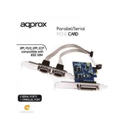 approx! PCIE1P2S tarjeta 2 Serie/1 Paralelo PCI-E