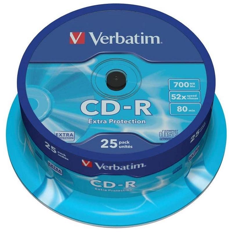 Verbatim CD-R 700MB 52x Tarrina 25Uds Verbatim CD-R 700MB 52x Tarrina 25Uds