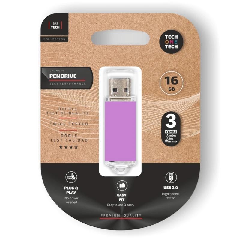TECH ONE TECH Basic Pendrive 16Gb USB 2.0 Purple TECH ONE TECH Basic Pendrive 16Gb USB 2.0 Purple