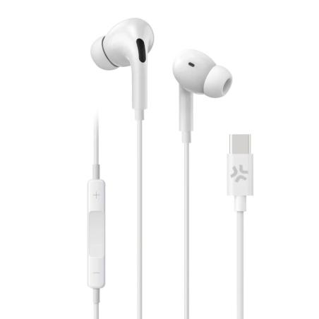 Celly Auriculares cable Usb-C Blanco