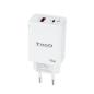 Tooq Cargador pared GAN USB-C/PD+USB-A/QC 45W