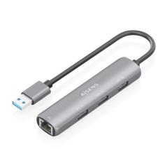 Aisens USB-A 3.0 Dock a RJ45 Hub 3xUSB-A 15cm