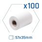 Pack 100 rollos papel térmico datáfono 57x35 mm Pack 100 rollos papel térmico datáfono 57x35 mm