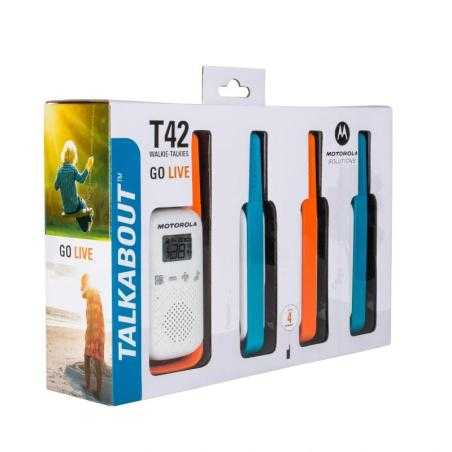 MOTOROLA T42 Walkie Talkie 4Km 16CH Quad Pack