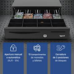 iggual Cajón Portamonedas IRON-50 42cm 5+8 negro