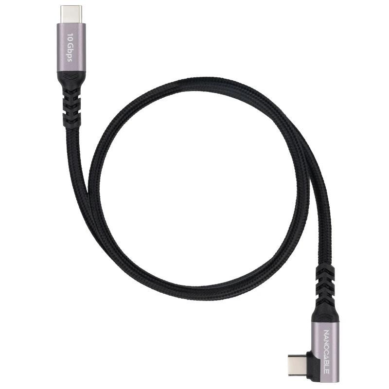 Nanocable Cable USB-C 3.2 GEN2 Acodado 100W 3 M Nanocable Cable USB-C 3.2 GEN2 Acodado 100W 3 M