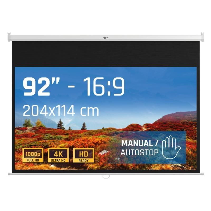 iggual Pantalla manual 16:9 92" 203x114 cm iggual Pantalla manual 16:9 92" 203x114 cm