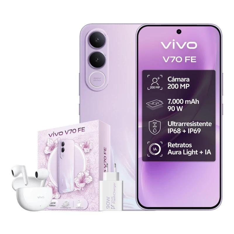 VIVO V70 FE 8Gb 256Gb Bundle Ch90w+ Buds3 Purple