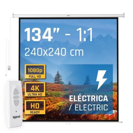 iggual Pantalla eléctrica 1:1 134" 240x240 cm