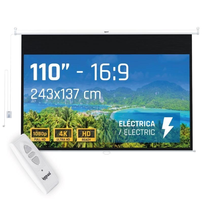 iggual Pantalla eléctrica 16:9 110" 243x137 cm iggual Pantalla eléctrica 16:9 110" 243x137 cm
