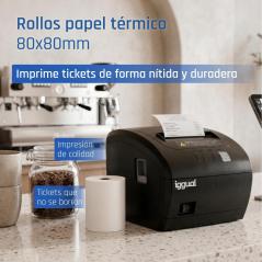 iggual Caja 50 rollos papel térmico sin BPA 80x80