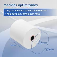 iggual Caja 50 rollos papel térmico sin BPA 80x80