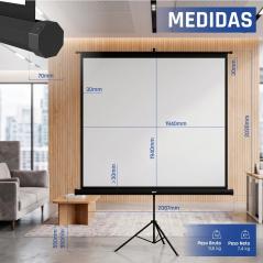 iggual Pantalla 112" 200x200 cm 1:1 trípode+bolsa