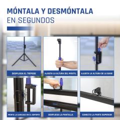 iggual Pantalla 112" 200x200 cm 1:1 trípode+bolsa