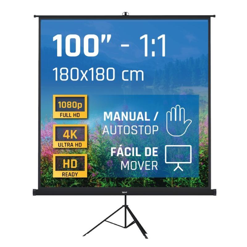 iggual Pantalla 100" 180x180 cm 1:1 trípode+bolsa iggual Pantalla 100" 180x180 cm 1:1 trípode+bolsa