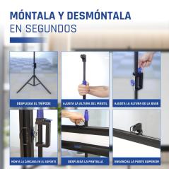iggual Pantalla 100" 180x180 cm 1:1 trípode+bolsa