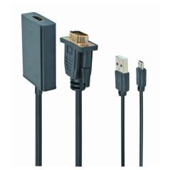Gembird Cable adaptador VGA a HDMI, 0,15 m, negro