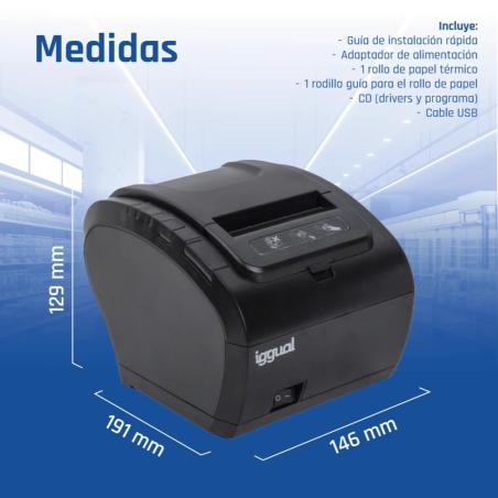 iggual Impresora Térmica TP8002 USB+RS232+Ethernet