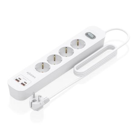 Aisens Regleta 4 tomas interruptor PD 2xUSBC 2xUSB