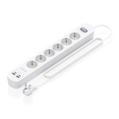 Aisens Regleta 6 tomas interruptor PD 2xUSBC 2xUSB