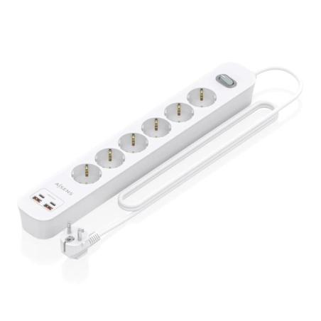 Aisens Regleta 6 tomas interruptor PD 2xUSBC 2xUSB