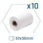 iggual Pack 10 rollos papel térmico datáfono 57x35