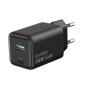 COOLBOX Cargador Gan 35W USB-A/USB-C Pared Negro