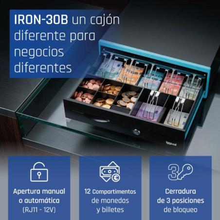iggual Cajón Portamonedas IRON-30B 42cm 5+7/7+5