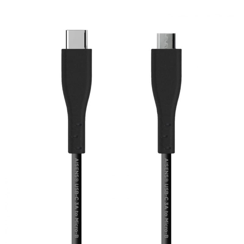 Aisens Cable USB 2.0 3A C/M-Micro B/M Negro, 1.0M