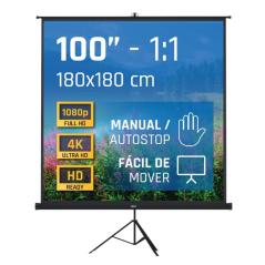 iggual Pantalla 100" 180x180 cm 1:1 trípode+bolsa