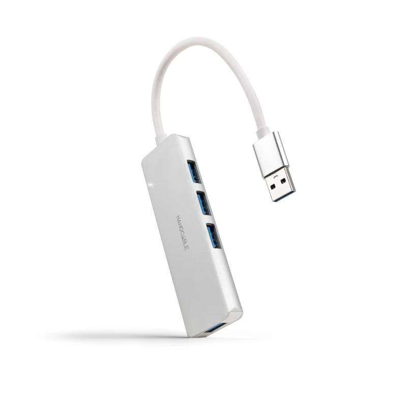 Nanocable Hub USB 3.0 4 x USB 3.0 10cm. Gris