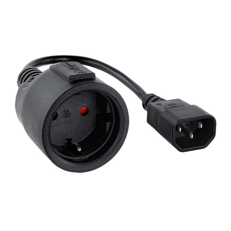 Nanocable Cable Adaptador C14/M a CEE7/H, 25cm Nanocable Cable Adaptador C14/M a CEE7/H, 25cm