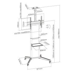 EWENT EW1539 Soporte suelo con ruedas tv 37" a 70"