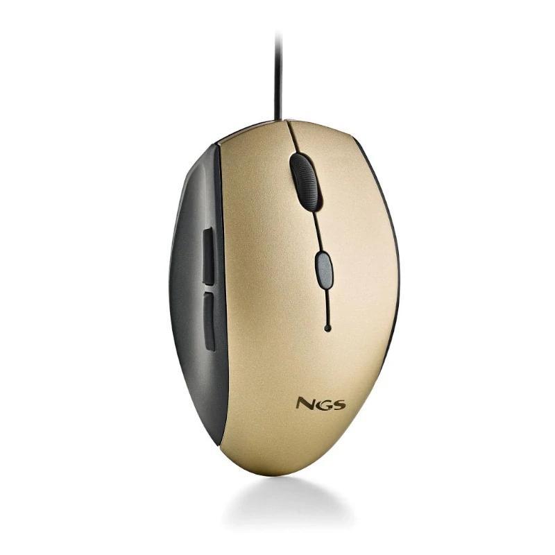 NGS WIRED ERGO SILENT MOUSE + USB TYPE C ADAP GOLD