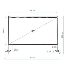 iggual Pantalla exterior portable 100" 221x124 cm