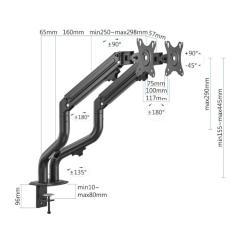 iggual SPMP02 Soporte pinza 2 monitores 17"-32"pro