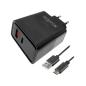 APPROX CARGADOR 65W QC 1 X USB A+ 1 X USB C+CABLE APPROX CARGADOR 65W QC 1 X USB A+ 1 X USB C+CABLE