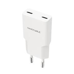 Nanocable Cargador 2xUSB-C/PD 30W Blanco