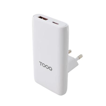 Tooq Cargador pared GAN USB-C/PD + USB-A/QC 65W