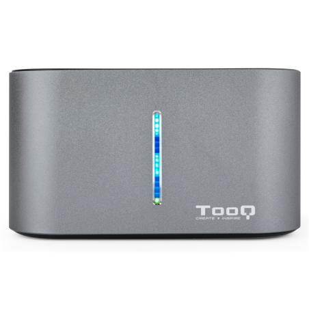 Tooq TQDS-805G Dock Station Doble Bahía HDD Gris