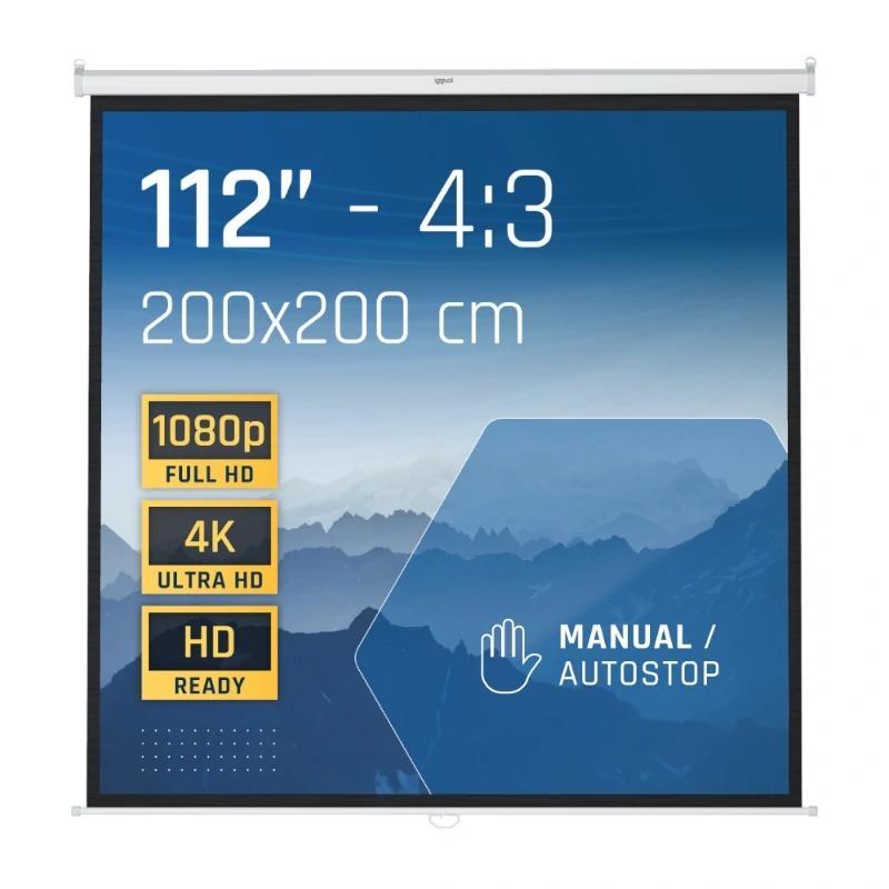 iggual Pantalla manual 4:3 112" 200x200 cm