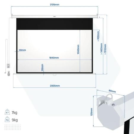 iggual Pantalla eléctrica 16:9 84" 184x104 cm